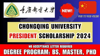 Chongqing University CQUPT President Scholarship  Complete Detail  Majors  20242025 [upl. by Uyekawa762]