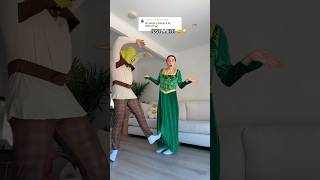 SHREK AND FIONA MEET DANCE 😅💚  JasminandJames Jasmin and James shorts [upl. by Mario12]