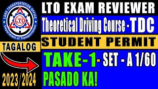 tdc  lto exam reviewer tagalog 2023  student permit exam  lto exam reviewer updated 2024 [upl. by Nnairak]