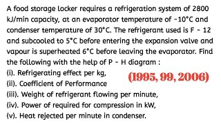 Numerical Problem based on Refrigeration and Air Conditioning ll Mechanical Engineering ll RAC [upl. by Allemat]