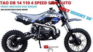 TaoTao DB 14 110cc Dirt Bike Review In Blue [upl. by Aneelad]