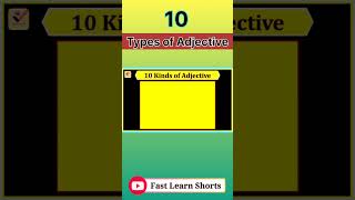 10 Types of Adjectives shorts grammar [upl. by Helban125]