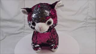 Goffa Pink Silver Flip Sequin Llama Alpaca Plush Stuffed Animal 12quot NWT [upl. by Elynad752]