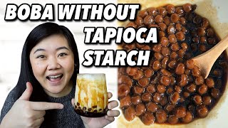 I made BOBA WITHOUT TAPIOCA STARCH Mochiko  Glutinous Rice Flour Boba Pearl Recipe [upl. by Ut]