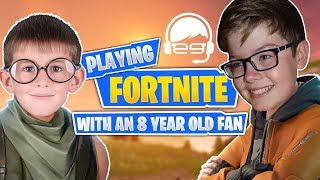 Playing FORTNITE with an 8YEAROLD FAN [upl. by Hartzke669]