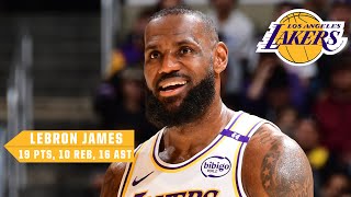 LEBRON TRIPLEDOUBLE 👑 19 PTS 10 REB amp 16 AST in Lakers win vs Raptors  NBA on ESPN [upl. by Allemaj135]