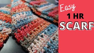 Crochet Scarf for Beginners Take 4  Easy Pattern to Crochet Scarf in 1 Hour [upl. by Ednutey]