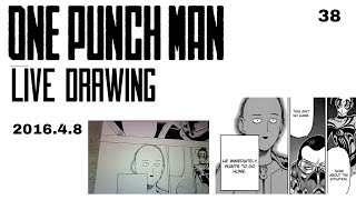 One Punch Man Yūsuke Murata Live Drawing  38Ink Illustation Cap611 201648 No Audio [upl. by Naie591]