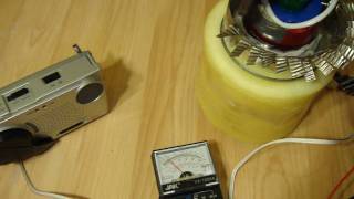 Stirling engine powering radio demonstration [upl. by Atsocal]