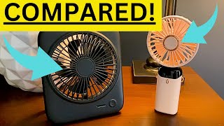 Otlonpe Desk Fan vs Koonie Handheld Fan comparison review [upl. by Nylloc]