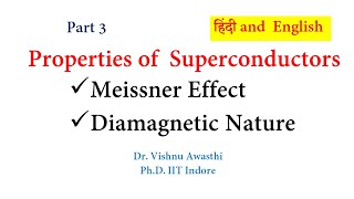 What is Meissner Effect  Properties of Superconductor Part3  Diamagnetic Negative Susceptibility [upl. by Dareece]