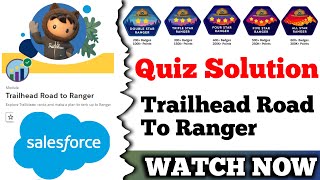 Trailhead Road to Ranger  Salesforce Trailhead  Quiz Solution [upl. by Adniuqal]