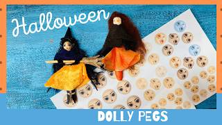 Halloween peg doll witches  quick and easy dolly peg diy halloween decorations [upl. by Crispas]