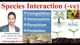 Species Interactions Competition Amensalism Parasitism Predation negative Part I [upl. by Tierney]