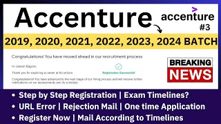 Accenture Biggest Hiring 20242019  Registration Process  Congrats Mail  Exam Timelines PART3 [upl. by Sabrina]