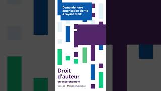 Droit dauteur en enseignement 09  demander une autorisation shorts copyright teaching [upl. by Bannerman694]