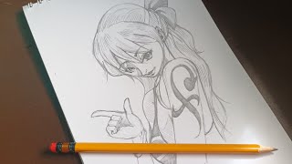 How to draw Nami from One Piece step by step  Easy anime drawing  Speed drawing [upl. by Yamauchi]