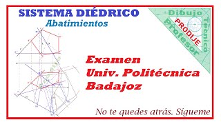 Diédrico Abatimientos EXAMEN UNIV 16 PENTÁGONO DADO EL CENTRO Y UNA RECTA DONDE ESTÁ UN LADO [upl. by Maureen]