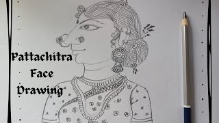 step by step Pattachitra Face Drawing  ପଟ୍ଟଚିତ୍ର [upl. by Sillert523]