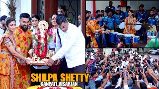 Shilpa Shetty Ganpati Visarjan 2024  CRAZY Dance On Nashik Dhol  FULL VIDEO [upl. by Nedroj517]