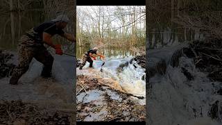 Extreme Water Flow  Beaver Dam Removal shorts beaverdam [upl. by Ecnarual17]