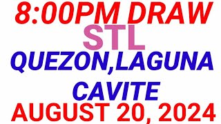 STL  QUEZON PROVINCE LAGUNA CAVITE August 20 2024 3RD DRAW RESULT [upl. by Acirahs401]