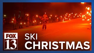 Torchlight Parade Lights Up Utah Ski Slopes [upl. by Irret]