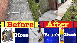 How to clean paving slabs with bleach and water  British Pak Family [upl. by Anitnatsnoc219]