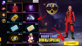 Buddy Coin Exchange Update Diwali Special Claim Free Reward Diwali Damka Days freefire video [upl. by Ytteb]