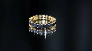 Princess Cut Black Spinel Stackable Eternity Band [upl. by Meador]