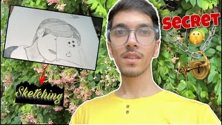 Secret 🤫🤔 Sketching ✍️ Lovely Weather🌧️  LifeWithTalha ♥️ Talha Saleem [upl. by Adnoral]