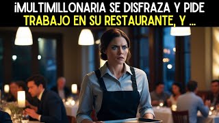 ¡MULTIMILLONARIA SE DISFRAZA DE CAMARERA Y SE SORPRENDE CON EL TRATO EN SU PROPIO RESTAURANTE [upl. by Field]