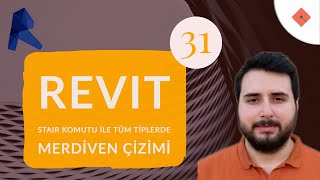 Revit Dersleri 31  Stair Komutu ile Tüm Tiplerde Merdiven Çizimi [upl. by Emiatej719]