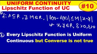 10 Lipschitz Function of uniform continuous  every lipschitz function is uniform continuous [upl. by Nosa466]