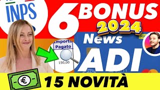 INPS PAGA TUTTO💥15 NOVITÀ  6 BONUS 2024✅ ASSEGNO DI INCLUSIONE SFL 💶 RdC AUU NASPI [upl. by Horlacher]