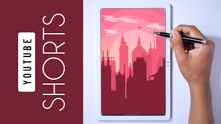 Drawing Cityscape In Infinite Painter shorts [upl. by Ericka]