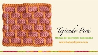 Punto agarrador de ollas tejido en dos agujas ballband dishcloth [upl. by Squires]