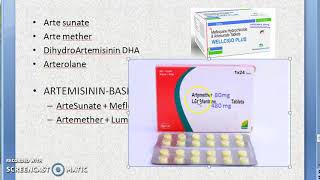 Pharmacology 899 d Artemesinin Artesunate Artemether Mefloquine LameFantrine ACT Regimen Malaria [upl. by Gerk]