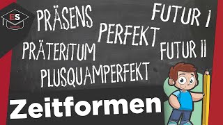 Zeitformen Zusammenfassung  Präteritum Präsens Perfekt Plusquamperfekt Futur 1 und 2 erklärt [upl. by Oinotnanauj]