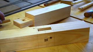 Japanese Carpentry 2 Komisen Tsugi Mortisetenon with a pin [upl. by Marron891]