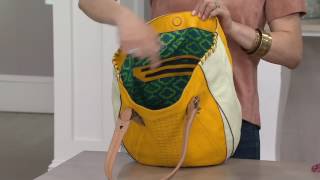 orYANY Lyssie Soft Pebbled Leather ColorBlock Tote on QVC [upl. by Arras]