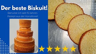 DER BESTE BISKUIT  Biskuitboden Rezept aus der Konditorei  Tortenboden backen  Tipps und Tricks [upl. by Asiuqram]