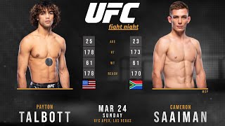 Payton TALBOTT vs Cameron SAAIMAN Full FIGHT [upl. by Williamson]