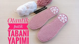 Otantik Patik Terlik tabanı yapımı 🌸 örgüpatik tığişi örgüfikirleri [upl. by Nayrbo]