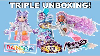 Rainbow High Winter Wonderland Mermaze Mermaids Winter Waves Magic Mixies Pixlings Shimmer Reveal [upl. by Yekcaj931]