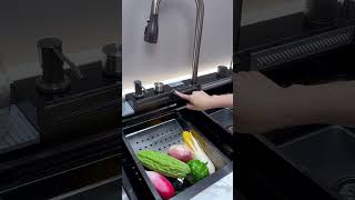 Workstation Kitchen Sink Kit With Digital Temperature Display amp Lighting Waterfall Faucet  SKS2305 [upl. by Ueihttam]