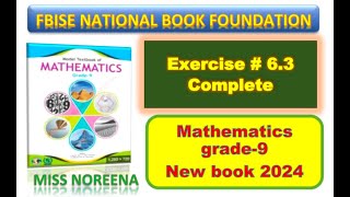 Class 9 Math Exercise 63 NBF Ex 63 Class 9 federal board FBISE Math National Book foundation [upl. by Siekram288]