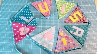 Anleitung Wimpelkette mit Namen selber nähen – DIY Eule [upl. by Rodriguez]