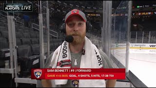 Sam Bennett the menace speaks on the Marchand hit and tonight’s game tying goal  12052024 [upl. by Atinaw]