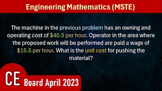 CE Board MSTC Problem 2 Construction Methods  CE April 2023 [upl. by Duffie927]